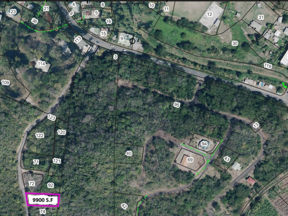 9,900 SF lot for sale in La Caye, Dennery, St. Lucia. Ideal for a dream home or AirBnB, with stunning ocean views