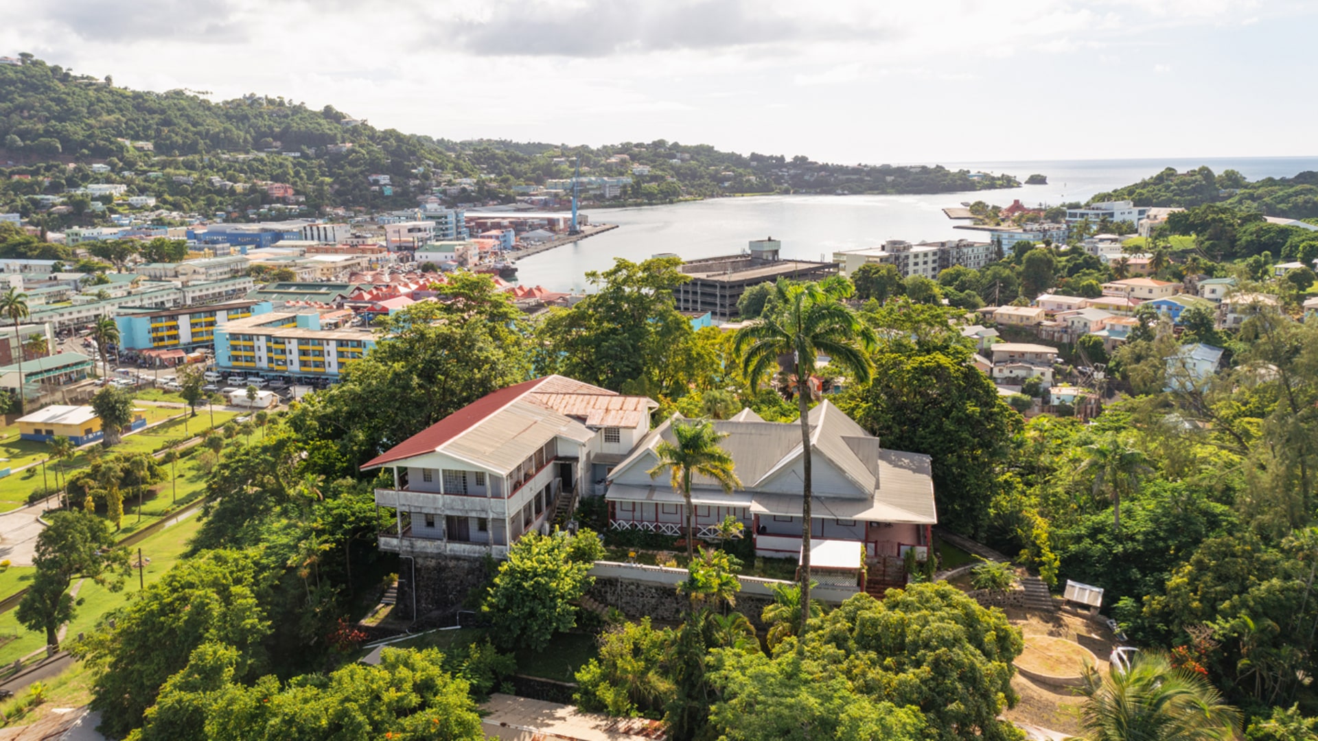 The Calvary drone view of house