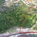 7 Acres Lay Beachfront Land for sale in canelles micoud