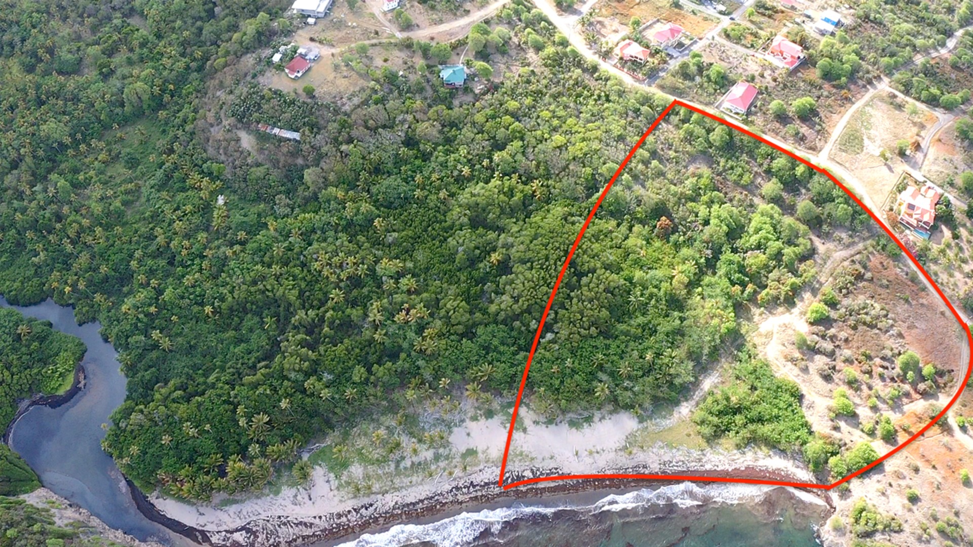 7 Acres Lay Beachfront Land for sale in canelles micoud