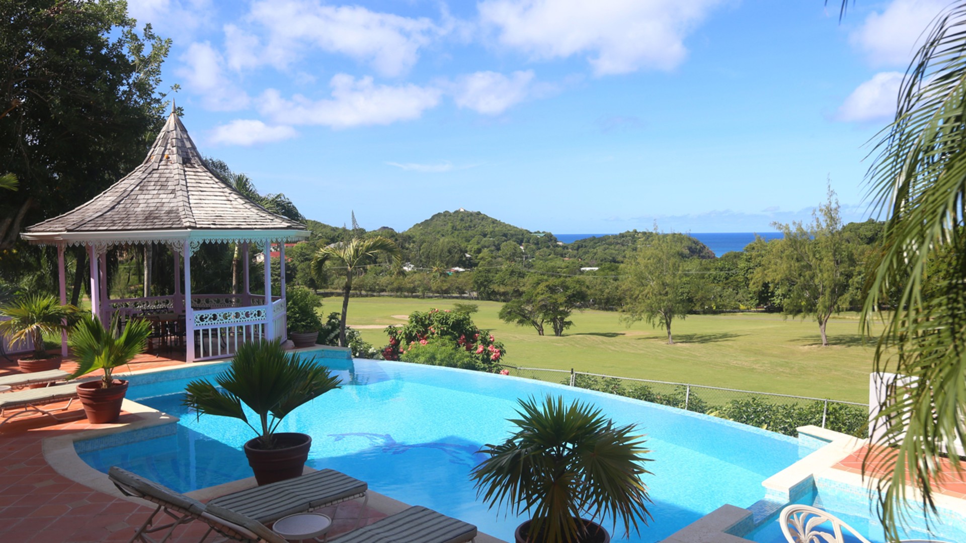 st lucia real estate no 2 Golf ridge villa pool with golf view